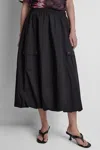 Dkny Bubble Cargo Pull On Midi Skirt In Black