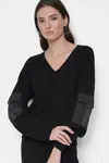 Dkny Women's Cargo Pocket Sleeve Sweater In Black
