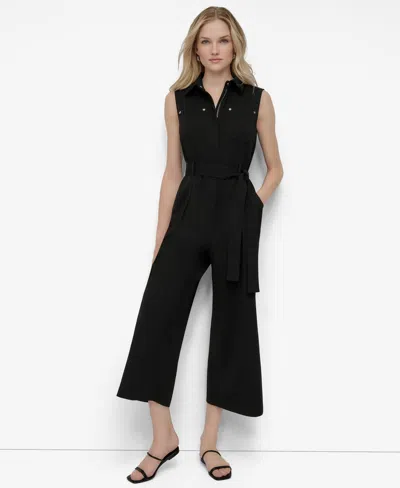 Dkny Women's Cargo Sleeveless Jumpsuit In Black