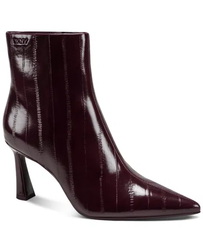 Dkny Women's Cayden Pointed Toe Booties In Burgundy