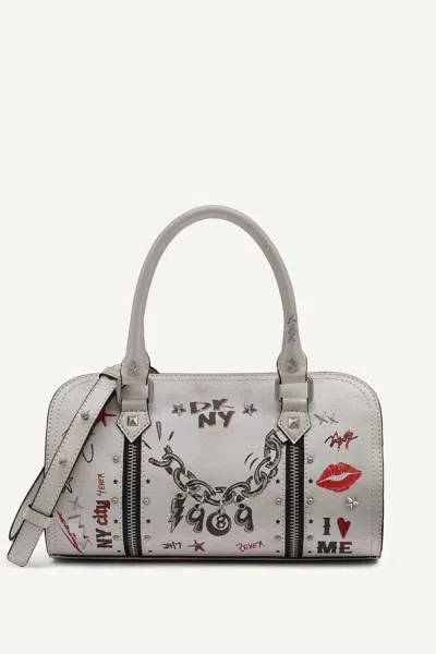 Dkny Women's Cedar Small Graffiti Satchel In Marshmallow