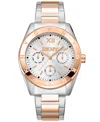 Dkny Women's Chambers Multi Sport Chronograph Silver Dial Red Gold Two-tone Stainless Steel Bracelet Watc