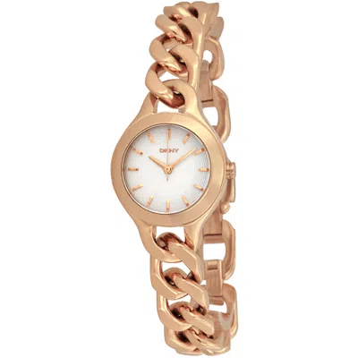 Dkny Women's Chambers Silver Dial Watch In Gold