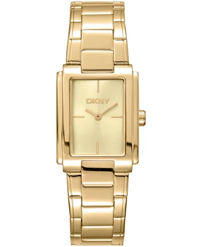 Dkny Women's Champagne Dial Gold-tone Stainless Steel Bracelet Watch, 23 X 30mm