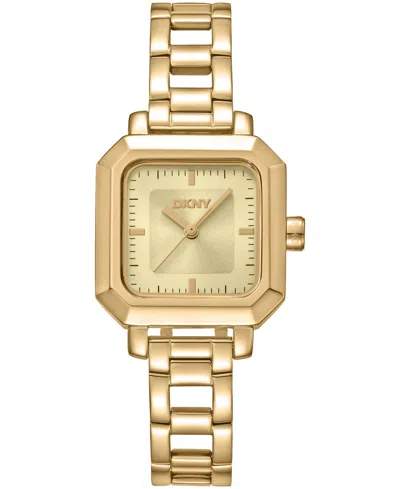 Dkny Women's Champagne Dial Open Link Gold-tone Stainless Steel Bracelet Watch, 27 X 27mm