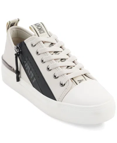 Dkny Women's Chaney Lace-up Zipper Sneakers In Pebble