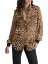 Dkny Women's Cheetah Print Curved Hem Shirt In Multi