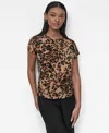 Dkny Cheetah Print Slub Jersey T-shirt In Animal Print