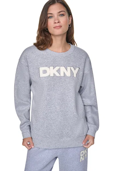 Dkny Women's Chenille Logo Sweatshirt In Blue
