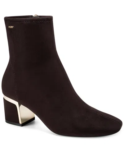 Dkny Women's Chiara Heeled Dress Booties In Brown