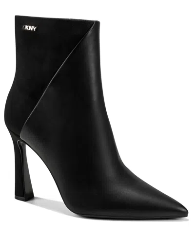 Dkny Women's Christabel Zipper Heeled Booties In Black