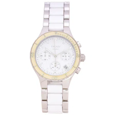 Dkny Women's Chronograph White Dial White Round 38mm In Neutral