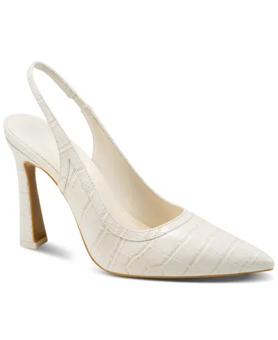 Dkny Women's Cinette Slingback Heels In White
