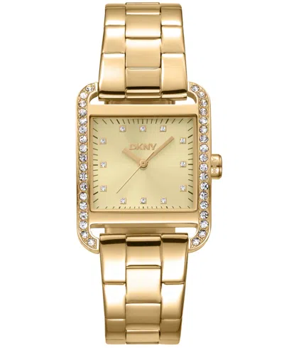 Dkny Women's City Glitz Gold-tone Stainless Steel Bracelet Watch, 35mm