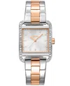 Dkny Women's City Glitz Silver Dial Red Gold-two-tone Stainless Steel Bracelet Watch 27x34.5mm