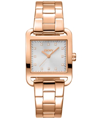 Dkny Women's City Midi Rose Gold-tone Stainless Steel Bracelet Watch, 35mm