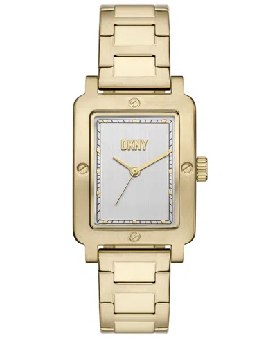Dkny Women's City Rivet Three-hand Gold-tone Stainless Steel Watch 29mm