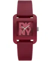 Dkny Women's City Sport Dark Red Silicone Strap Watch, 37mm