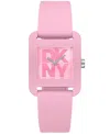 Dkny Women's City Sport Pink Silicone Strap Watch, 37mm