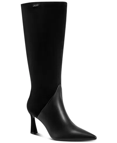 Dkny Women's Clarinda Zipper Heeled Boots In Black