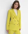 Dkny Petite Double Breasted Jacket Flared Pants In Acid Yellow