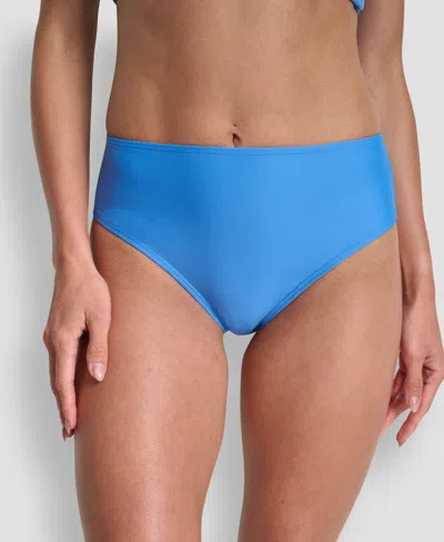 Dkny Women's Classic Mid Rise Bikini Bottoms In Blue