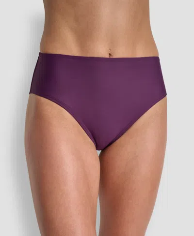Dkny Women's Classic Mid Rise Bikini Bottoms In Purple