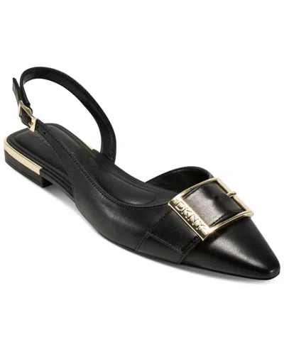 Dkny Women's Clemma Buckle Slingback Flats In Black
