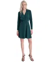 Dkny Women's Collared Fit & Flare Scuba Crepe Dress In Pine