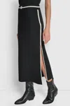 Dkny Women's Color Block Maxi Skirt With Side Slits And Logo Patch In Blue