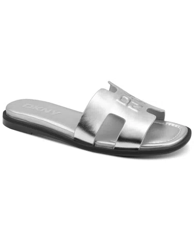 Dkny Women's Columba Slide Flat Sandals In Silver