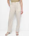 Dkny Contrast Stitch Ecru Jeans In Neutral