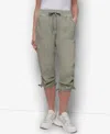 Dkny Women's Convertible Capri Cotton Poplin Cargo Pants In Green