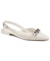 Dkny Cosetta Slingback Pointed Toe Flat In White