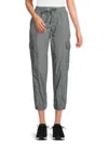 Dkny Women's Cotton Cropped Cargo Joggers In Blue Fog