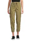 Dkny Women's Cotton Cropped Cargo Joggers In Green