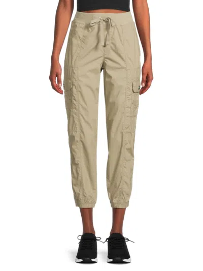 Dkny Women's Cotton Cropped Cargo Joggers In Vintage Khaki