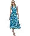 Dkny Women's Cotton Halter V-neck Tie-back Midi Dress