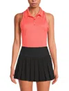 Dkny Court Pique Racerback Polo Tank In Coral Crush