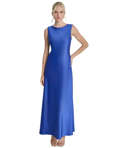 Dkny Women's Cowl-back Sleeveless Gown In Radiant Blue