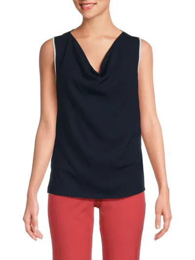 Dkny Women's Cowlneck Top In Classic Navy