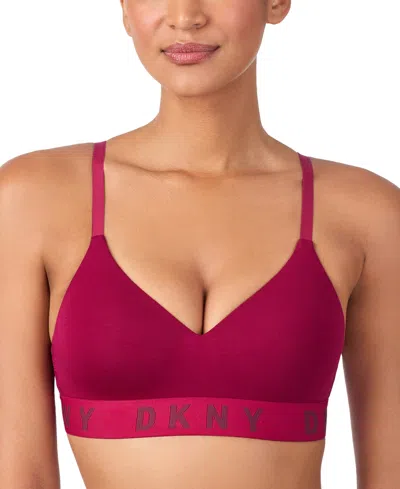 Dkny Women's Cozy Boyfriend Wirefree Bra, Dk4518 In Burgundy