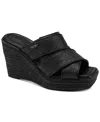 Dkny Cresson Platform Wedge Sandal In Black