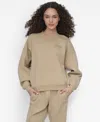 Dkny Embroidered Logo Pullover Sweatshirt In Brown