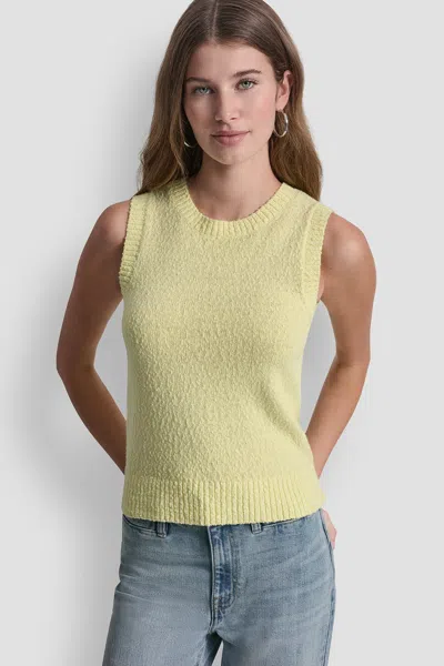 Dkny Women's Crew Neck Sleeveless Sweater In Yellow