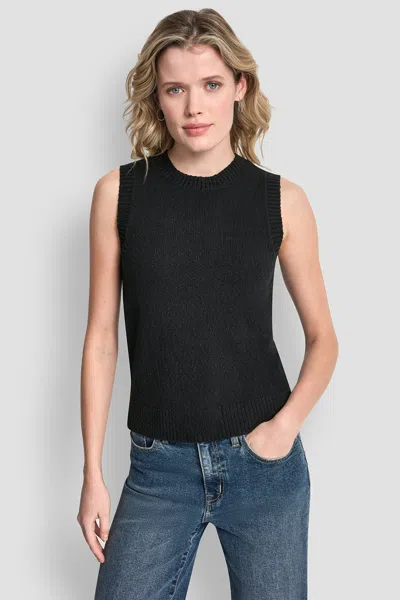 Dkny Women's Crew Neck Sleeveless Sweater In Black