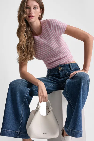 Dkny Women's Crew Neck Striped T-shirt