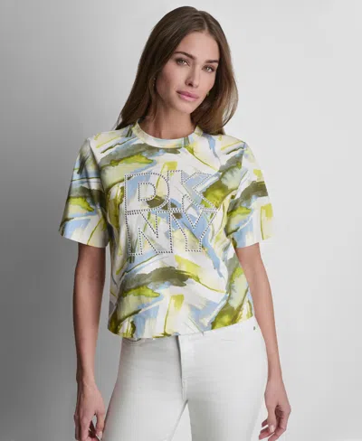 Dkny Women's Crewneck Short-sleeve Top In Multi