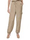 Dkny Tie-waist High-rise Crinkled Jogger Cargo Pants In Taupe In Taupe