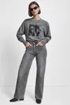 Dkny Women's Croc Patch Logo Sweater In Gray